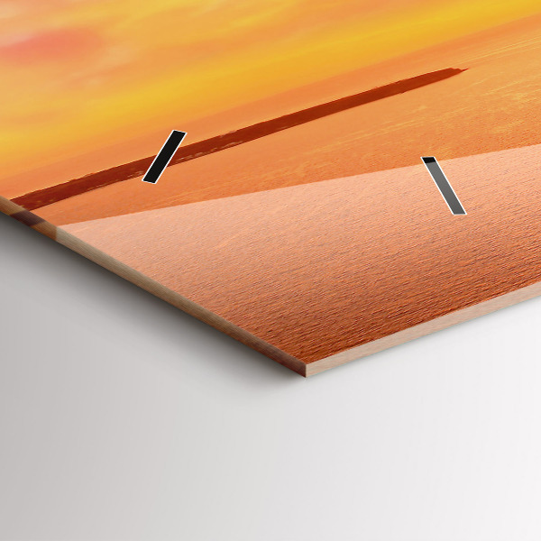 Ceas orizontale de perete din sticlă Veche moară de vânt din Santorini