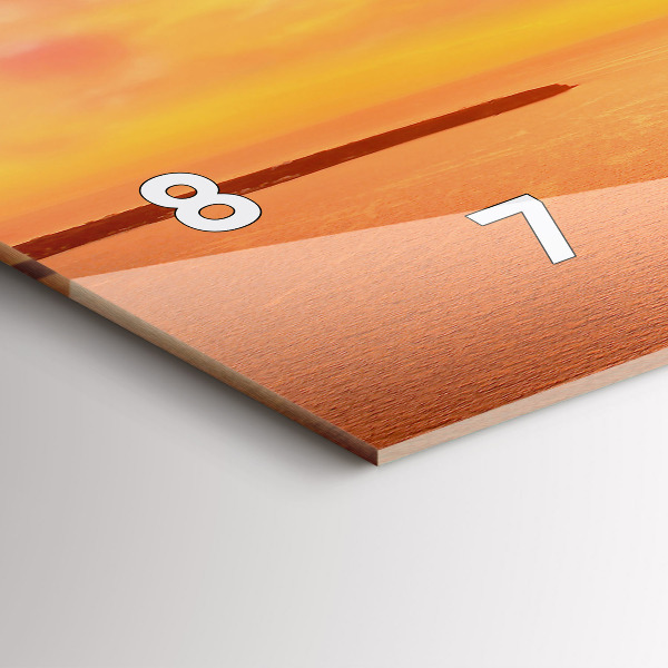 Ceas orizontale de perete din sticlă Veche moară de vânt din Santorini