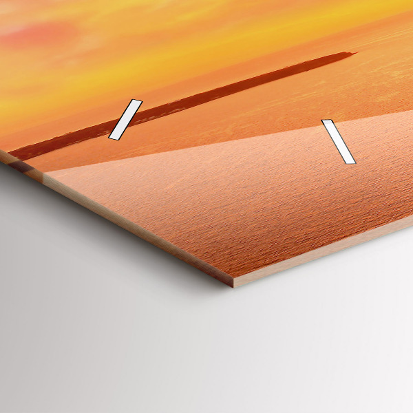 Ceas orizontale de perete din sticlă Veche moară de vânt din Santorini