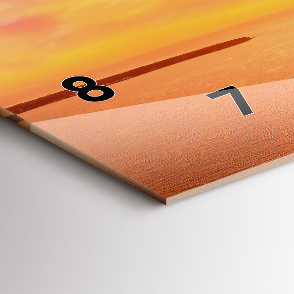 Ceas orizontale de perete din sticlă Veche moară de vânt din Santorini