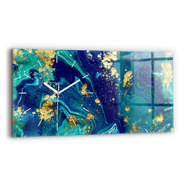 Ceas orizontale de perete din sticlă Abstracția modernă