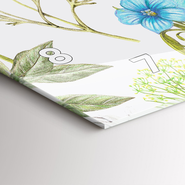 Ceas orizontale de perete din sticlă Aranjament Floral