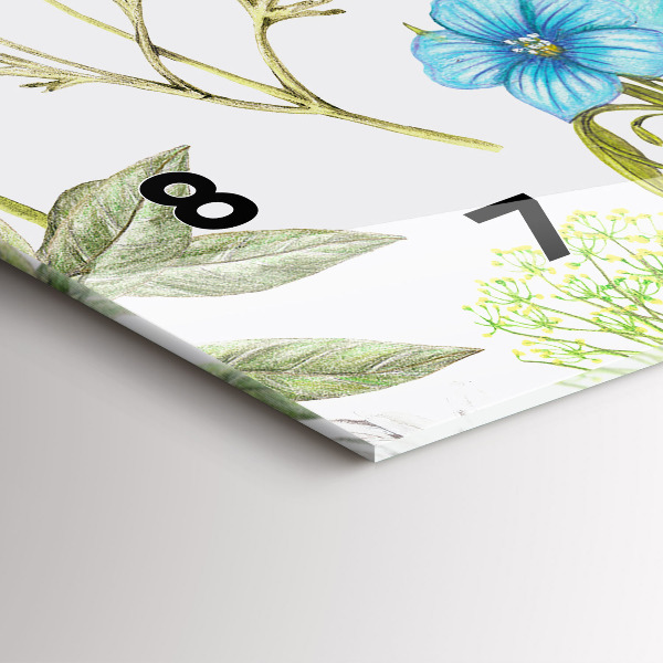 Ceas orizontale de perete din sticlă Aranjament Floral