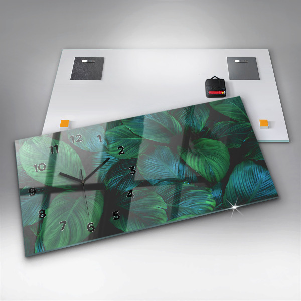 Ceas orizontale de perete din sticlă Natura pleacă
