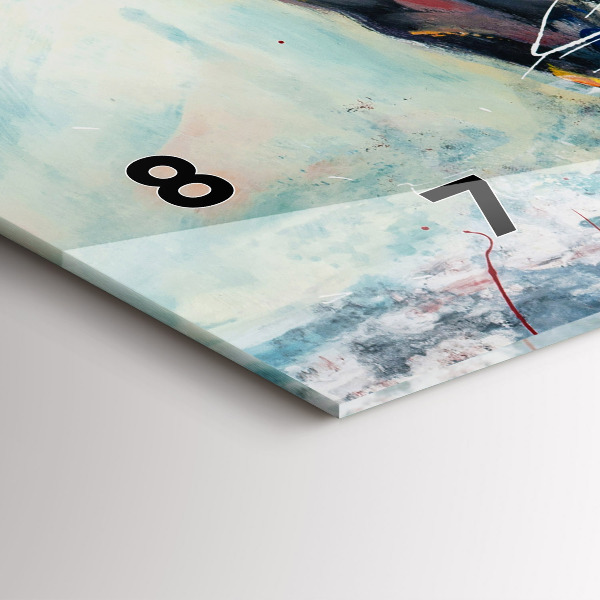 Ceas orizontale de perete din sticlă Ilustrație a cailor în galop