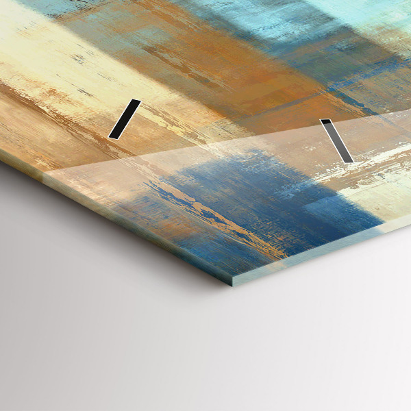 Ceas orizontale de perete din sticlă Fundal colorat – abstracție