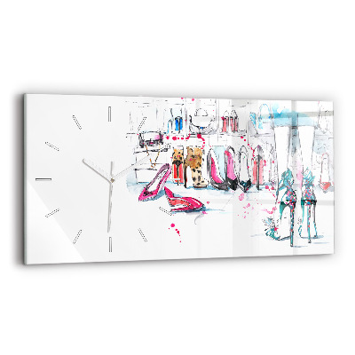 Ceas orizontale de perete din sticlă Element de feminitate