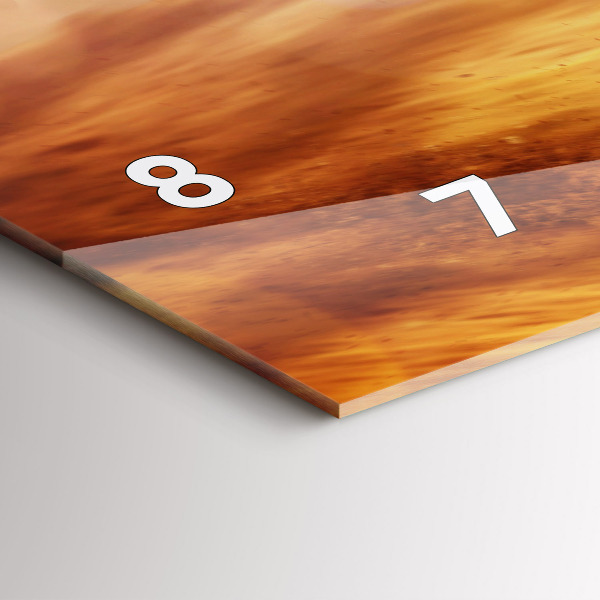 Ceas orizontale de perete din sticlă Motocross Enduro