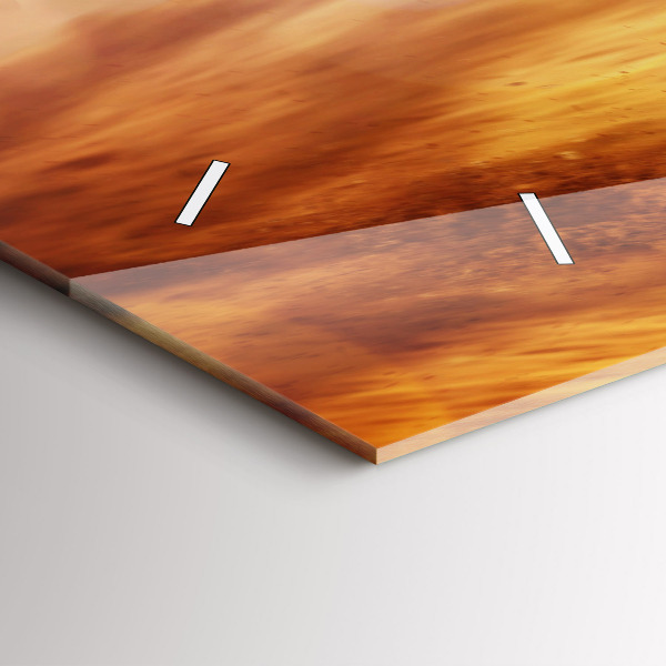 Ceas orizontale de perete din sticlă Motocross Enduro