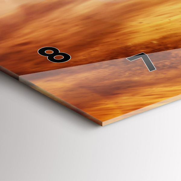 Ceas orizontale de perete din sticlă Motocross Enduro