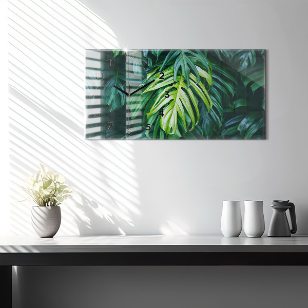 Ceas orizontale de perete din sticlă Partea tropicală a naturii