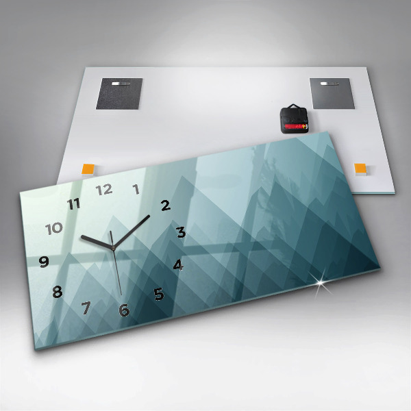 Ceas orizontale de perete din sticlă Figuri geometrice