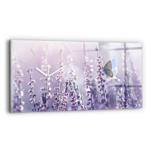 Ceas orizontale de perete din sticlă Abstracția