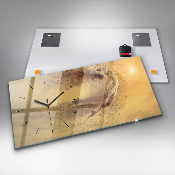 Ceas orizontale de perete din sticlă Femeie în siluetă