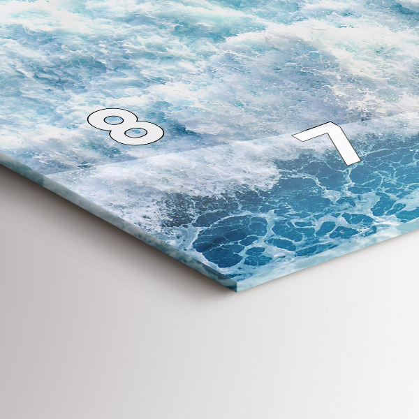 Ceas orizontale de perete din sticlă Valurile oceanului