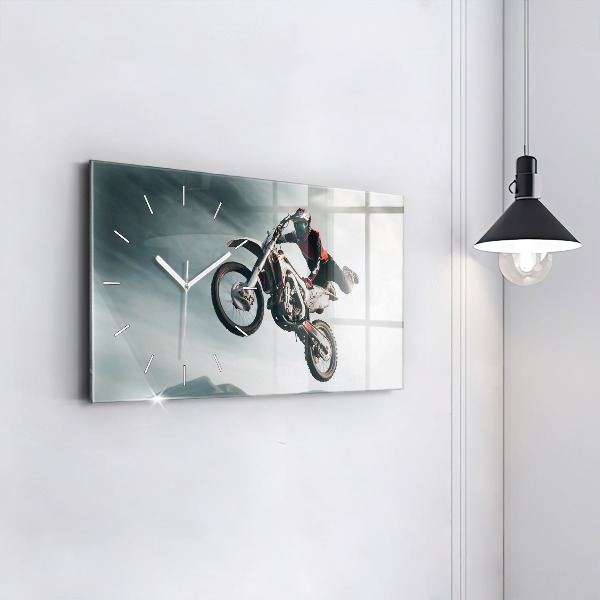 Ceas orizontale de perete din sticlă Stilul motor Adrenalina