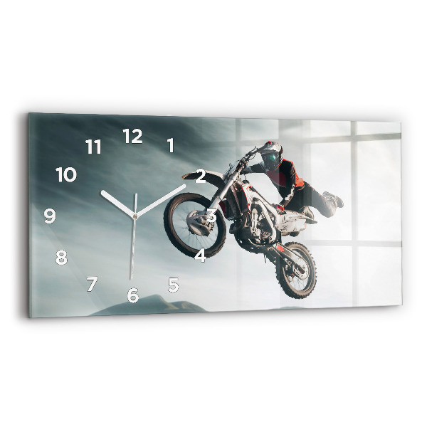 Ceas orizontale de perete din sticlă Stilul motor Adrenalina