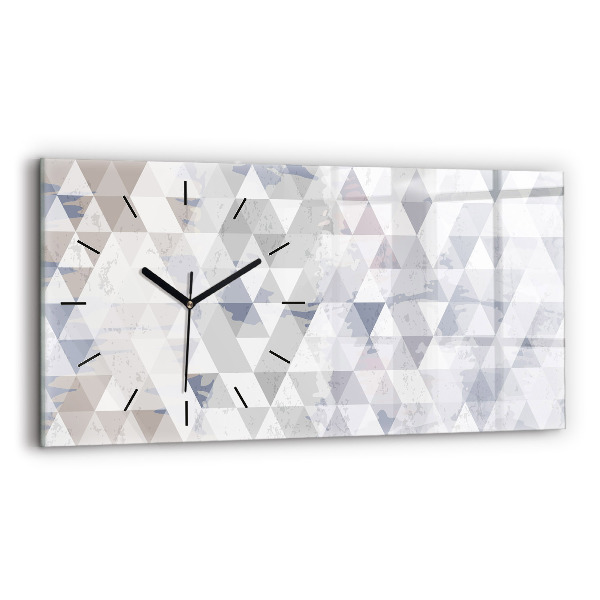 Ceas orizontale de perete din sticlă Model geometric
