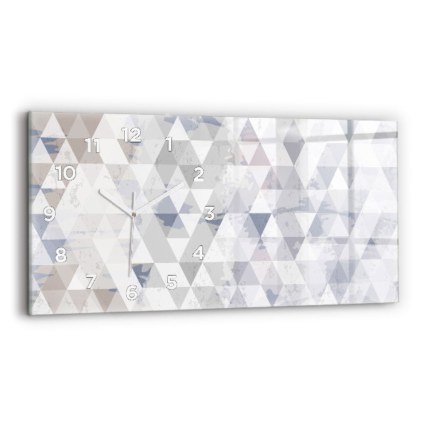 Ceas orizontale de perete din sticlă Model geometric
