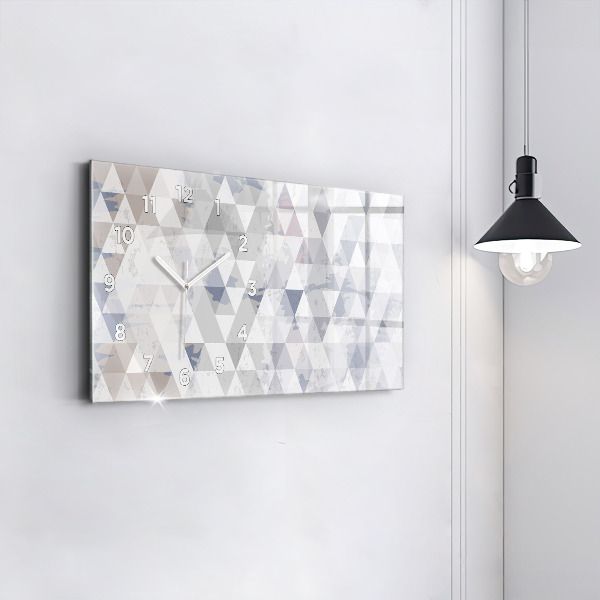 Ceas orizontale de perete din sticlă Model geometric
