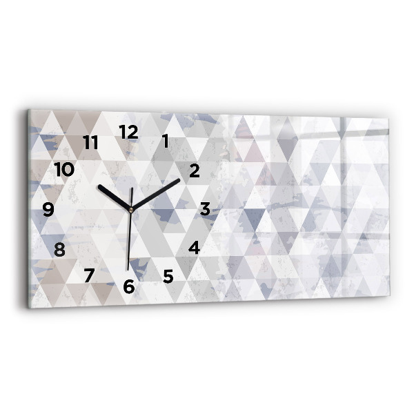 Ceas orizontale de perete din sticlă Model geometric