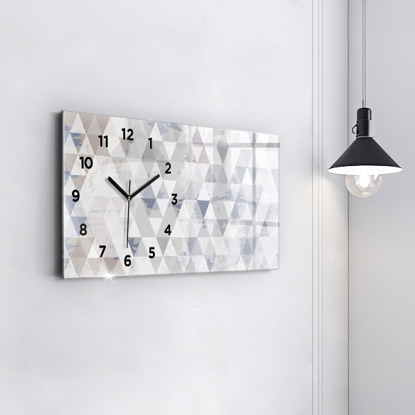 Ceas orizontale de perete din sticlă Model geometric