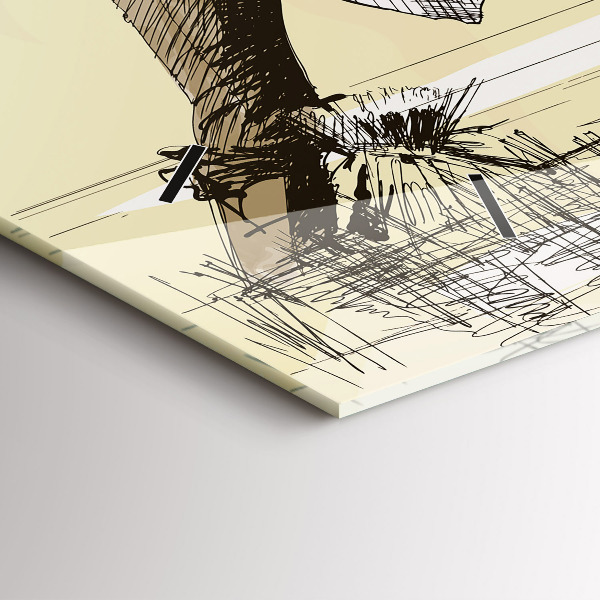 Ceas orizontale de perete din sticlă Femeie care culege orez