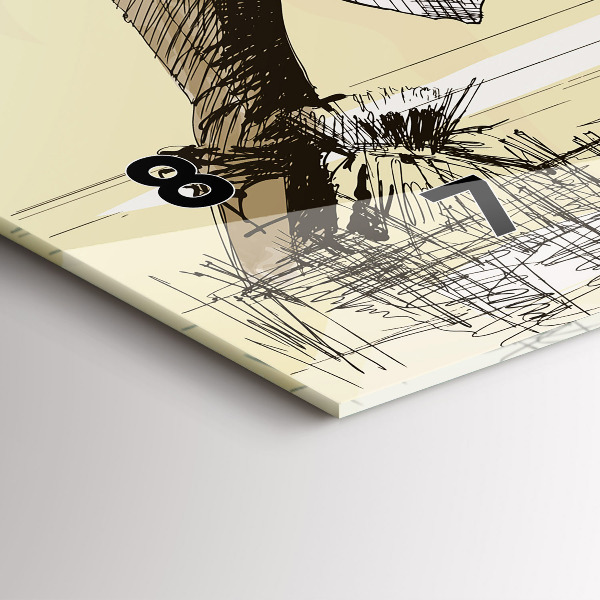 Ceas orizontale de perete din sticlă Femeie care culege orez