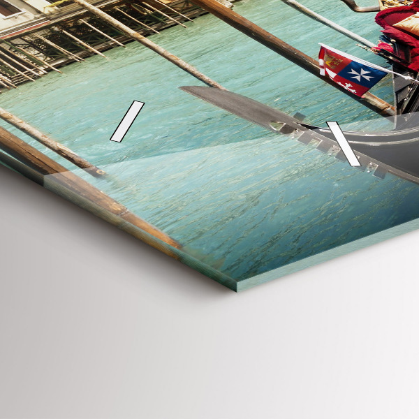 Ceas orizontale de perete din sticlă Gondole Veneția Italia