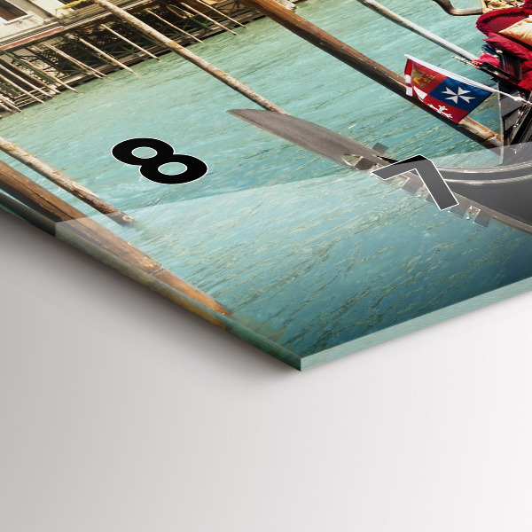 Ceas orizontale de perete din sticlă Gondole Veneția Italia