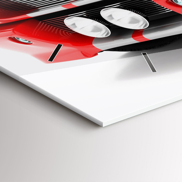 Ceas orizontale de perete din sticlă Mașină sport