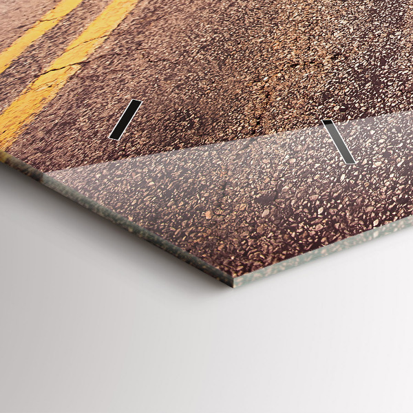 Ceas orizontale de perete din sticlă Route 66 SUA