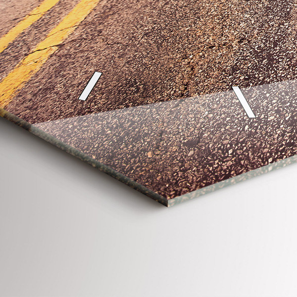 Ceas orizontale de perete din sticlă Route 66 SUA