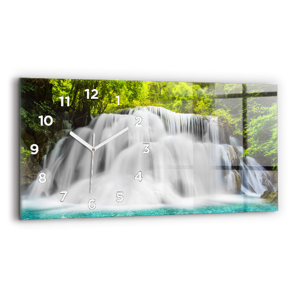 Ceas orizontale de perete din sticlă Cascada în Thailanda