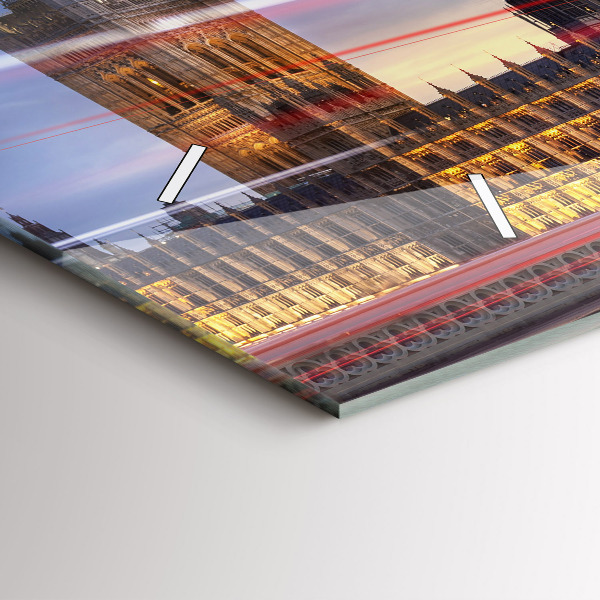 Ceas orizontale de perete din sticlă Autobuzul roșu din Londra