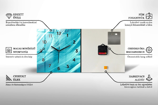 Ceas orizontale de perete din sticlă Balerina pictată