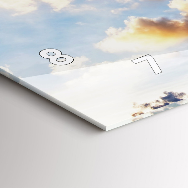 Ceas orizontale de perete din sticlă Cloud Plane