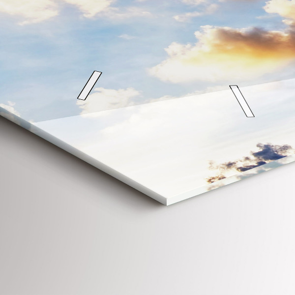 Ceas orizontale de perete din sticlă Cloud Plane