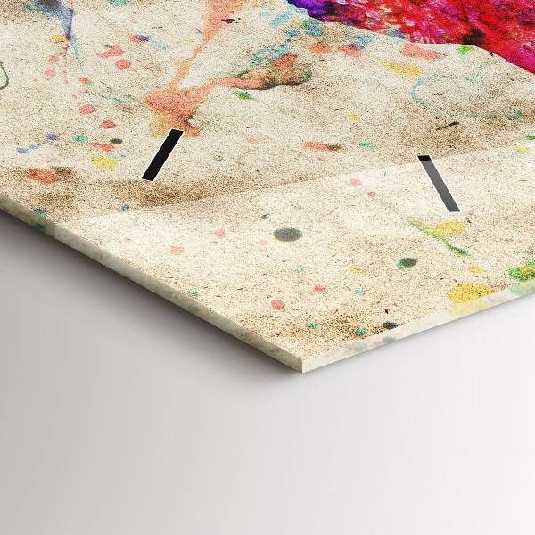 Ceas orizontale de perete din sticlă Harta lumii colorate