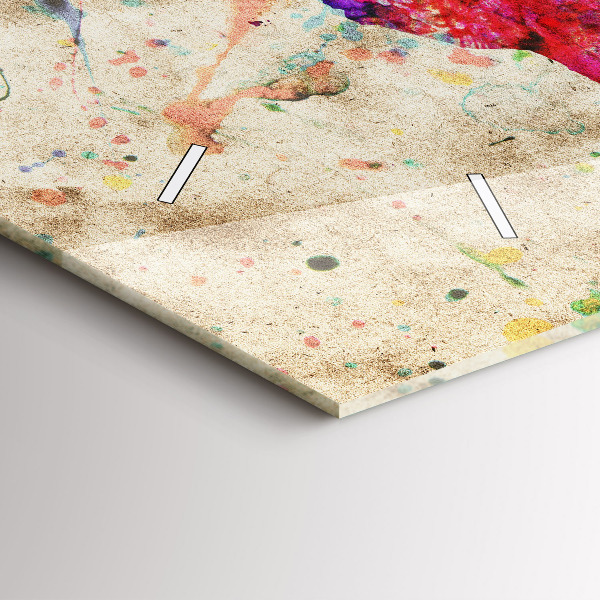 Ceas orizontale de perete din sticlă Harta lumii colorate