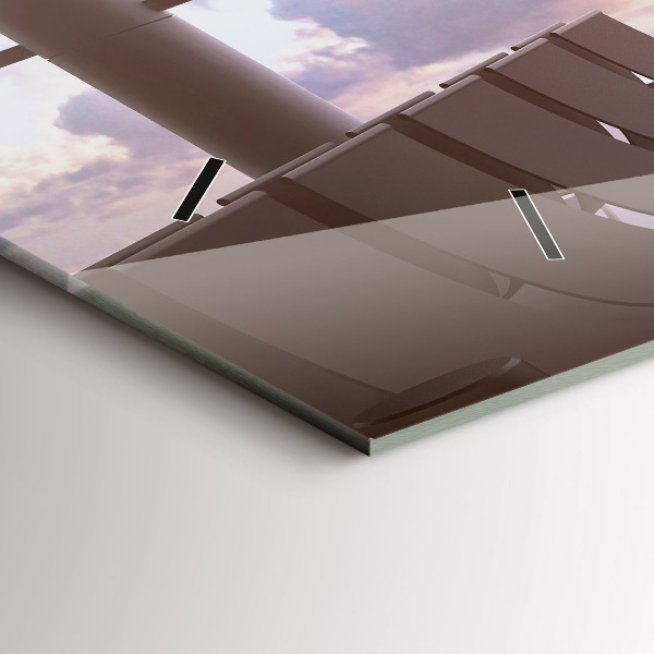 Ceas orizontale de perete din sticlă Omul la aeroport