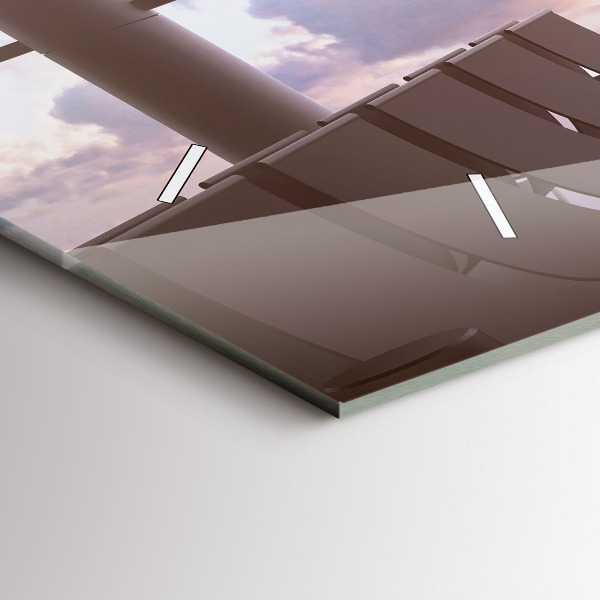 Ceas orizontale de perete din sticlă Omul la aeroport