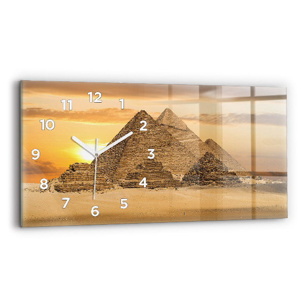 Ceas orizontale de perete din sticlă Piramide și apus