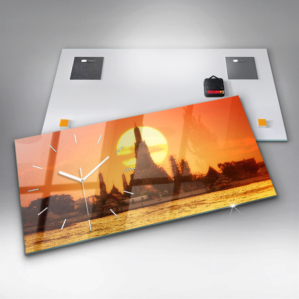 Ceas orizontale de perete din sticlă Wat arun Bangkok Thailanda