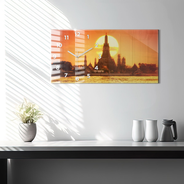Ceas orizontale de perete din sticlă Wat arun Bangkok Thailanda