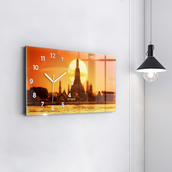 Ceas orizontale de perete din sticlă Wat arun Bangkok Thailanda