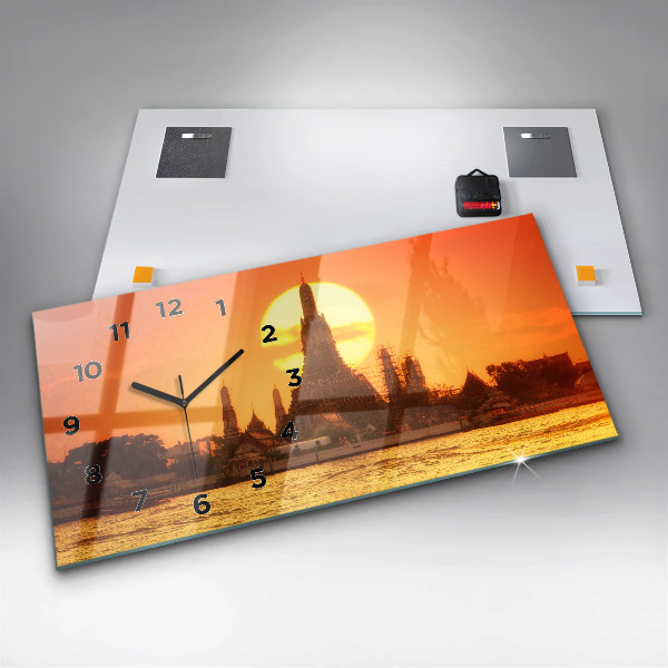 Ceas orizontale de perete din sticlă Wat arun Bangkok Thailanda