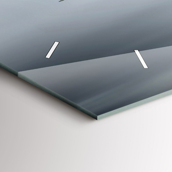 Ceas orizontale de perete din sticlă Avion militar în zbor