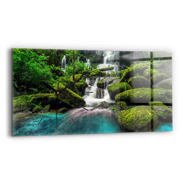Ceas orizontale de perete din sticlă Cascada Thailanda