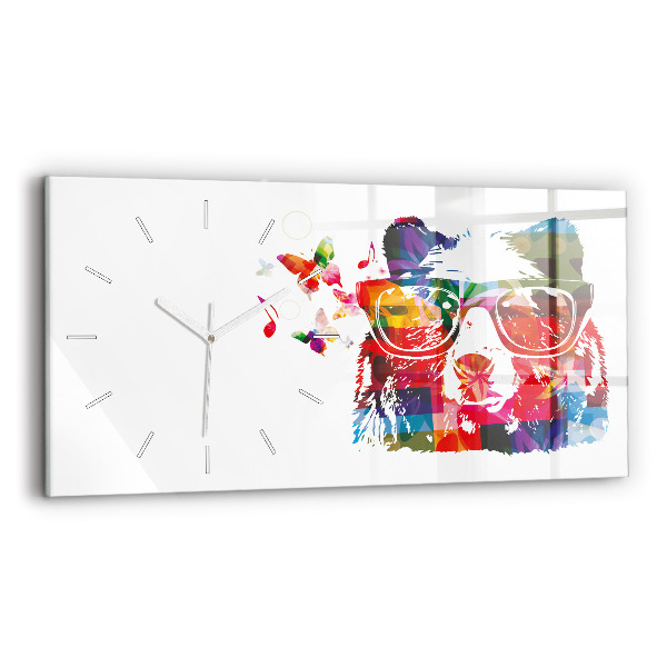 Ceas orizontale de perete din sticlă Cap de urs